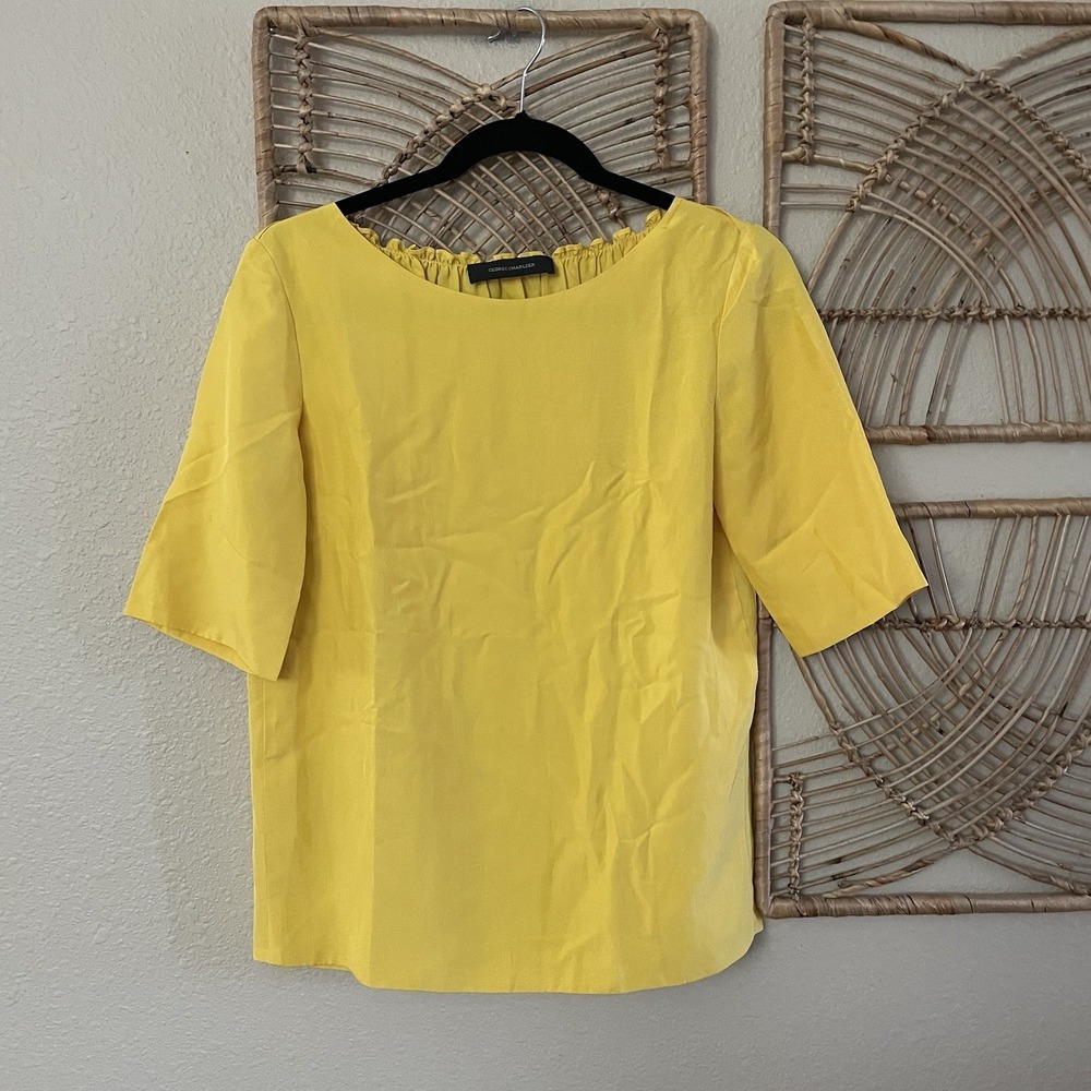 Cedric Charlier Yellow Top Blouse Avant Garde Capsule Minimalist *see msrmts B17